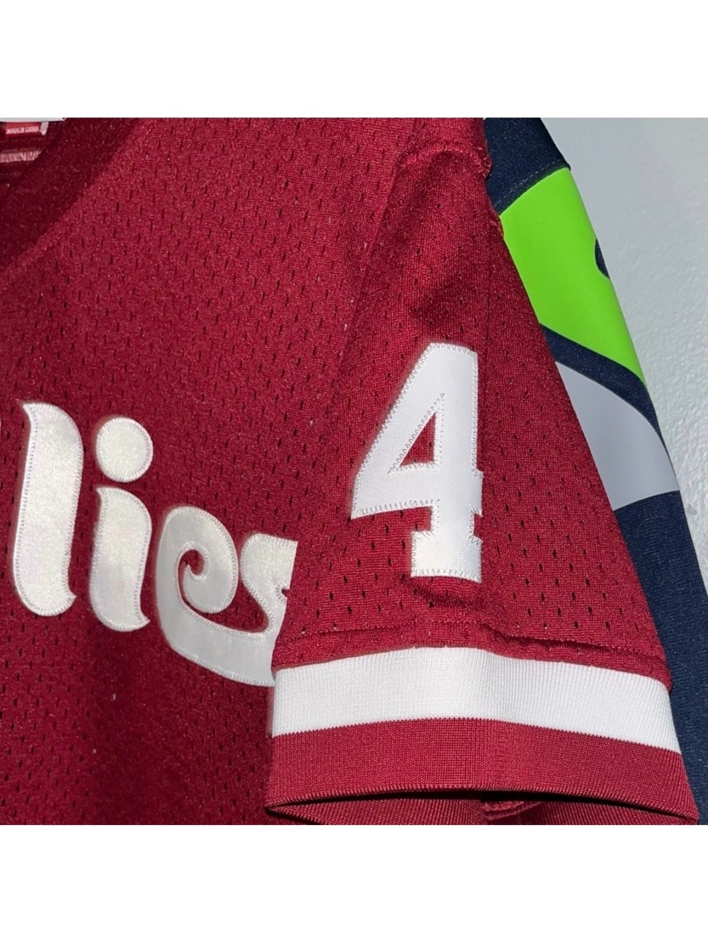 Philadelphia Phillies #4 Lenny Dykstra Mitchell Ness Authentic 1991 MLB Jersey - Picture 8 of 13